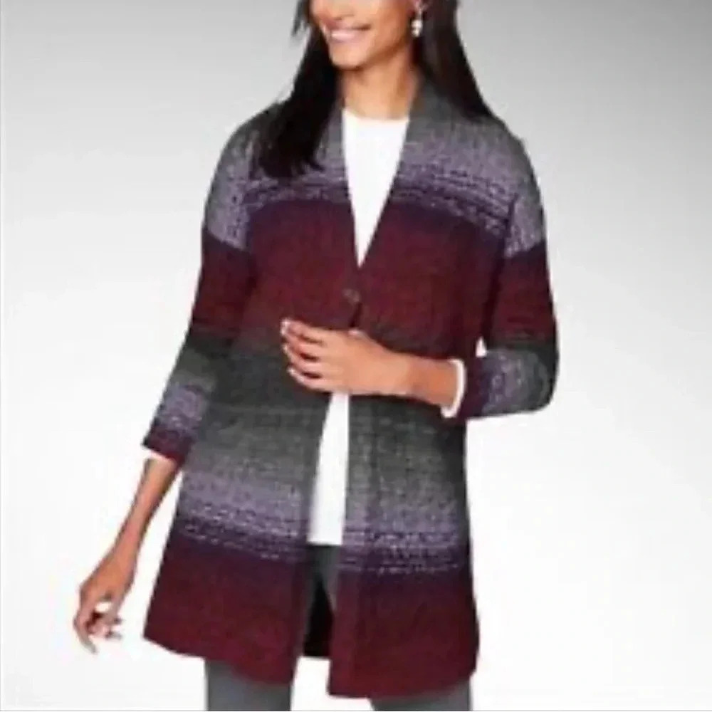 J. Jill Long Button Cardigan Sweater Coat, Soft, Thick, Oversized, Comfy, Size S